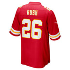 Johmsee KC.Chiefs #26 Deon Bush Red Game Player Jersey