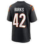 Johmsee C.Bengals #42 Oren Burks Black Team Game Jersey