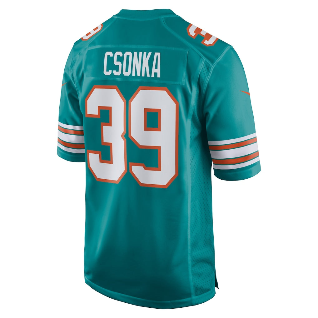 Johmsee M.Dolphins #39 Larry Csonka Aqua Retired Player Jersey