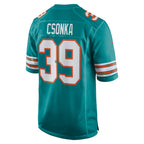 Johmsee M.Dolphins #39 Larry Csonka Aqua Retired Player Jersey