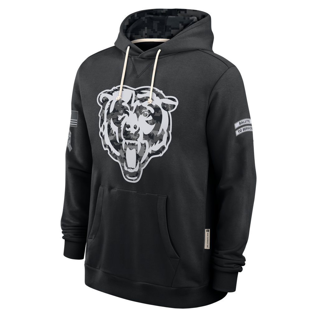 Johmsee C.Bears Black 2026 Salute to Service Sideline Dri-FIT Pullover Hoodie Jerseys