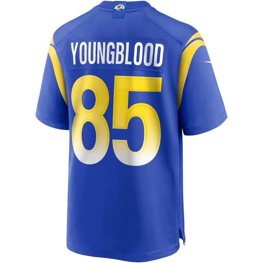 Johmsee LA.Rams #85 Jack Youngblood Royal Game Retired Player Jersey