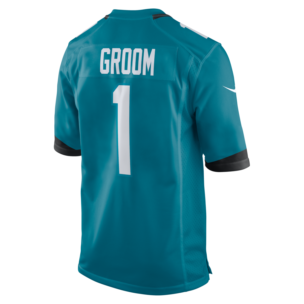 Johmsee J.Jaguars #1 Groom Teal Game Jersey