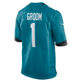Johmsee J.Jaguars #1 Groom Teal Game Jersey