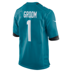 Johmsee J.Jaguars #1 Groom Teal Game Jersey