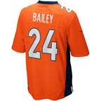 Johmsee D.Broncos #24 Champ Bailey Orange Game Retired Player Jersey