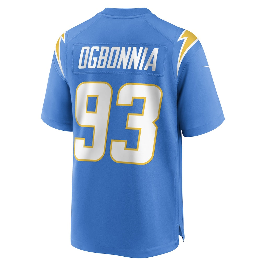 Johmsee LA.Chargers #93 Otito Ogbonnia Powder Blue Player Game Jersey