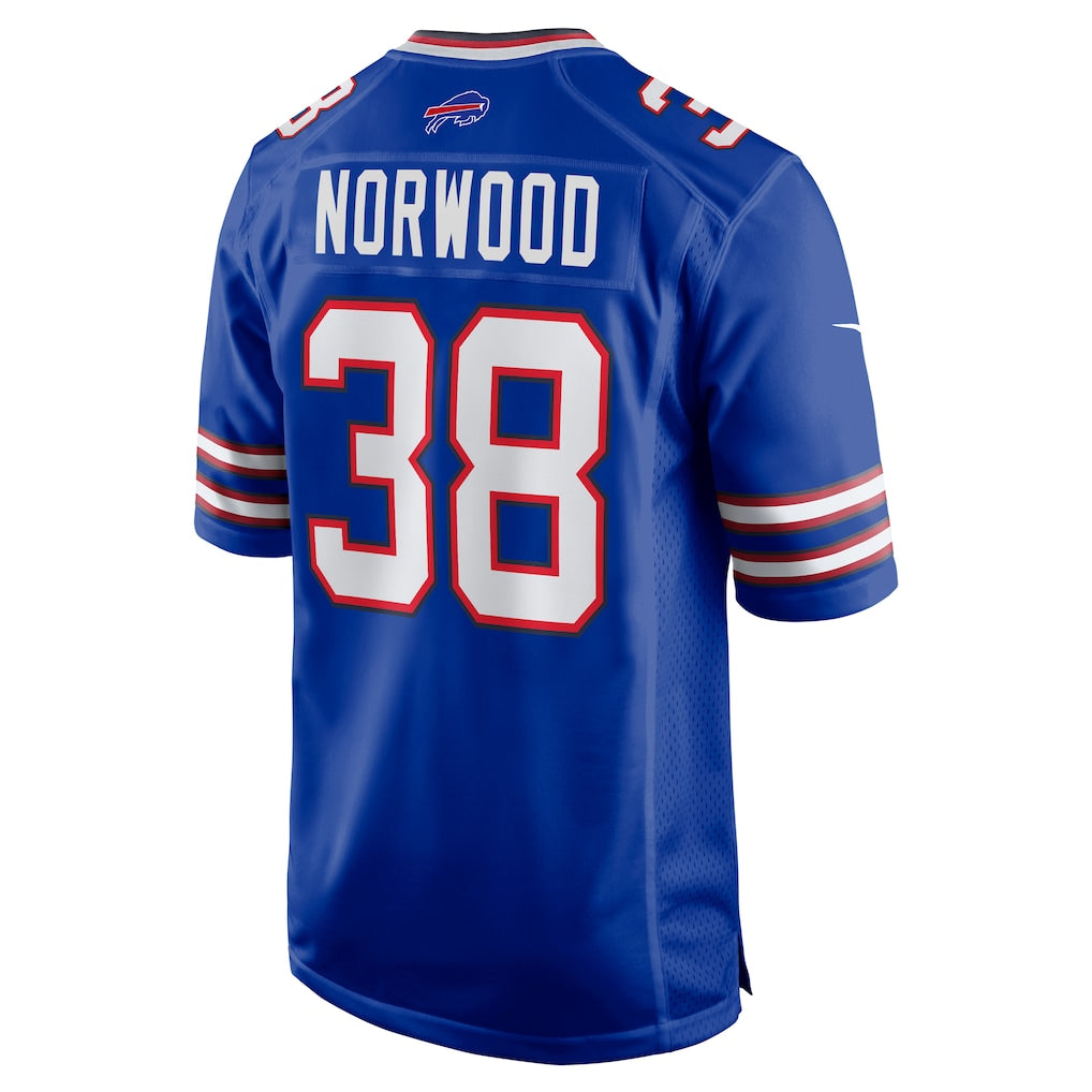 Johmsee B.Bills #38 Tre Norwood Royal Game Player Jersey