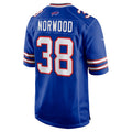 Johmsee B.Bills #38 Tre Norwood Royal Game Player Jersey