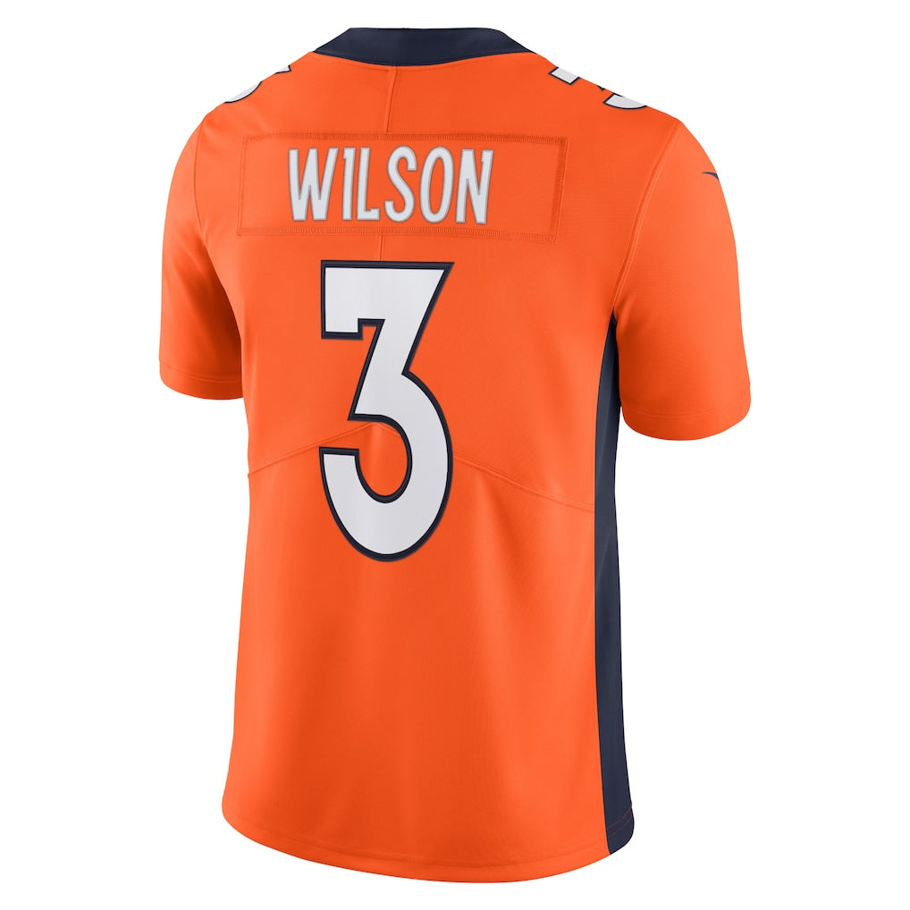 Johmsee D.Broncos #3 Russell Wilson Orange Team Vapor Limited Jersey