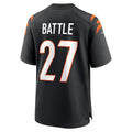 Johmsee C.Bengals #27 Jordan Battle Black Team Game Jersey