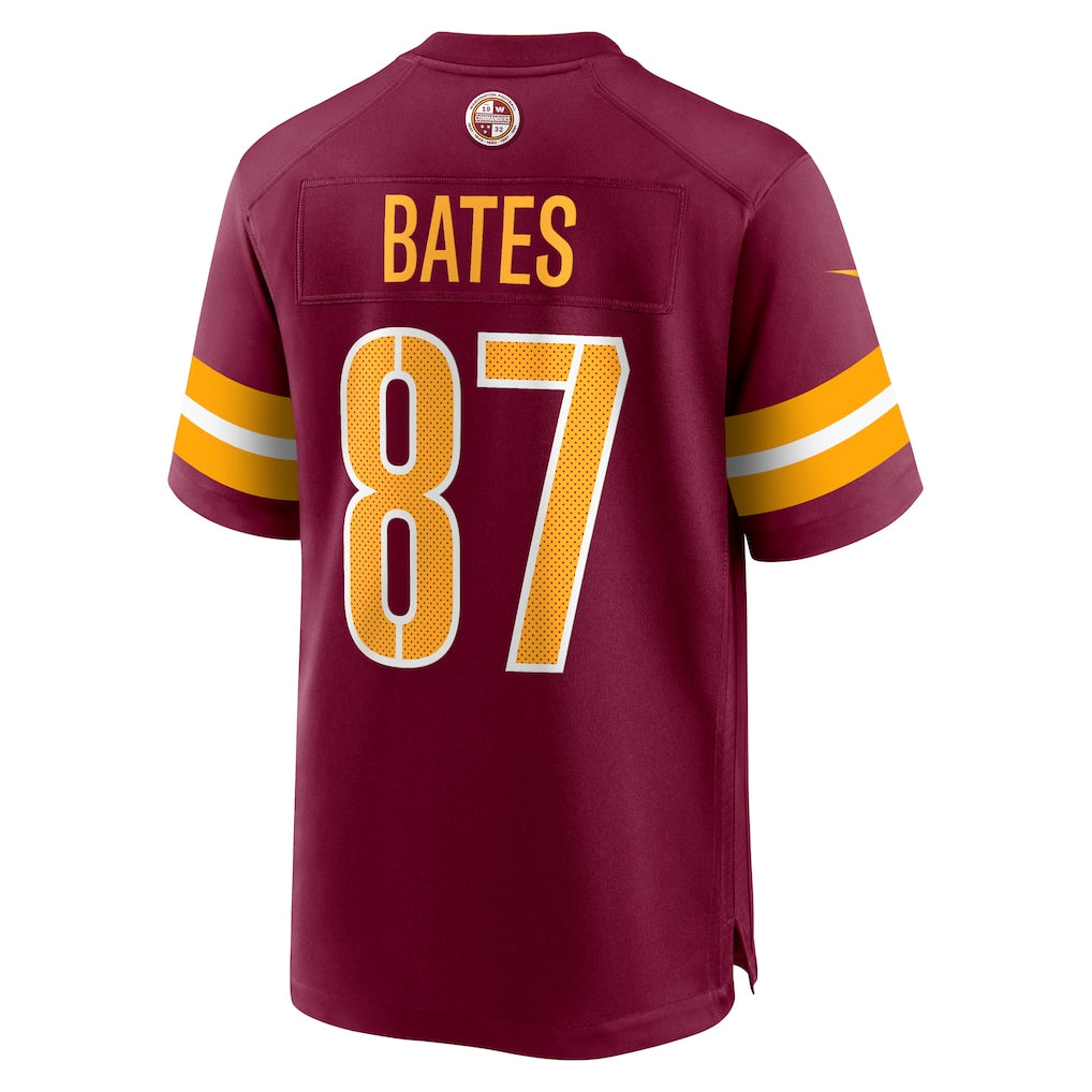 Johmsee W.Commanders #87 John Bates Burgundy Game Jersey