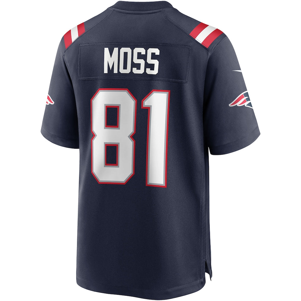 Johmsee NE.Patriots #81 Randy Moss Navy Game Retired Player Jersey