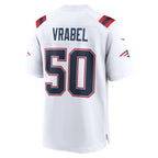 Johmsee NE.Patriots #50 Mike Vrabel White Game Retired Player Jersey