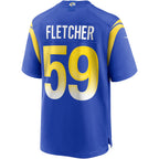 Johmsee LA.Rams #59 London Fletcher Royal Game Retired Player Jersey