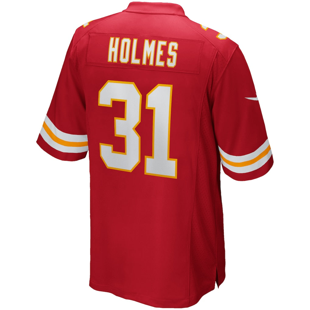 Johmsee KC.Chiefs #31 Priest Holmes Red Game Retired Player Jersey