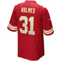 Johmsee KC.Chiefs #31 Priest Holmes Red Game Retired Player Jersey