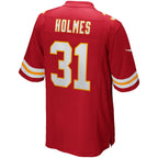 Johmsee KC.Chiefs #31 Priest Holmes Red Game Retired Player Jersey