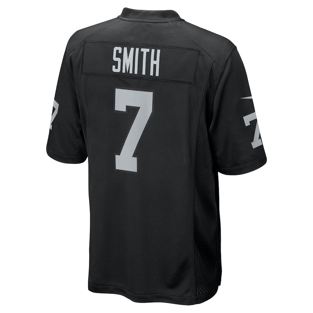 Johmsee LV.Raiders #7 Geno Smith Black Game Player Jersey