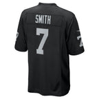 Johmsee LV.Raiders #7 Geno Smith Black Game Player Jersey