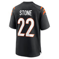 Johmsee C.Bengals #22 Geno Stone Black Game Jersey