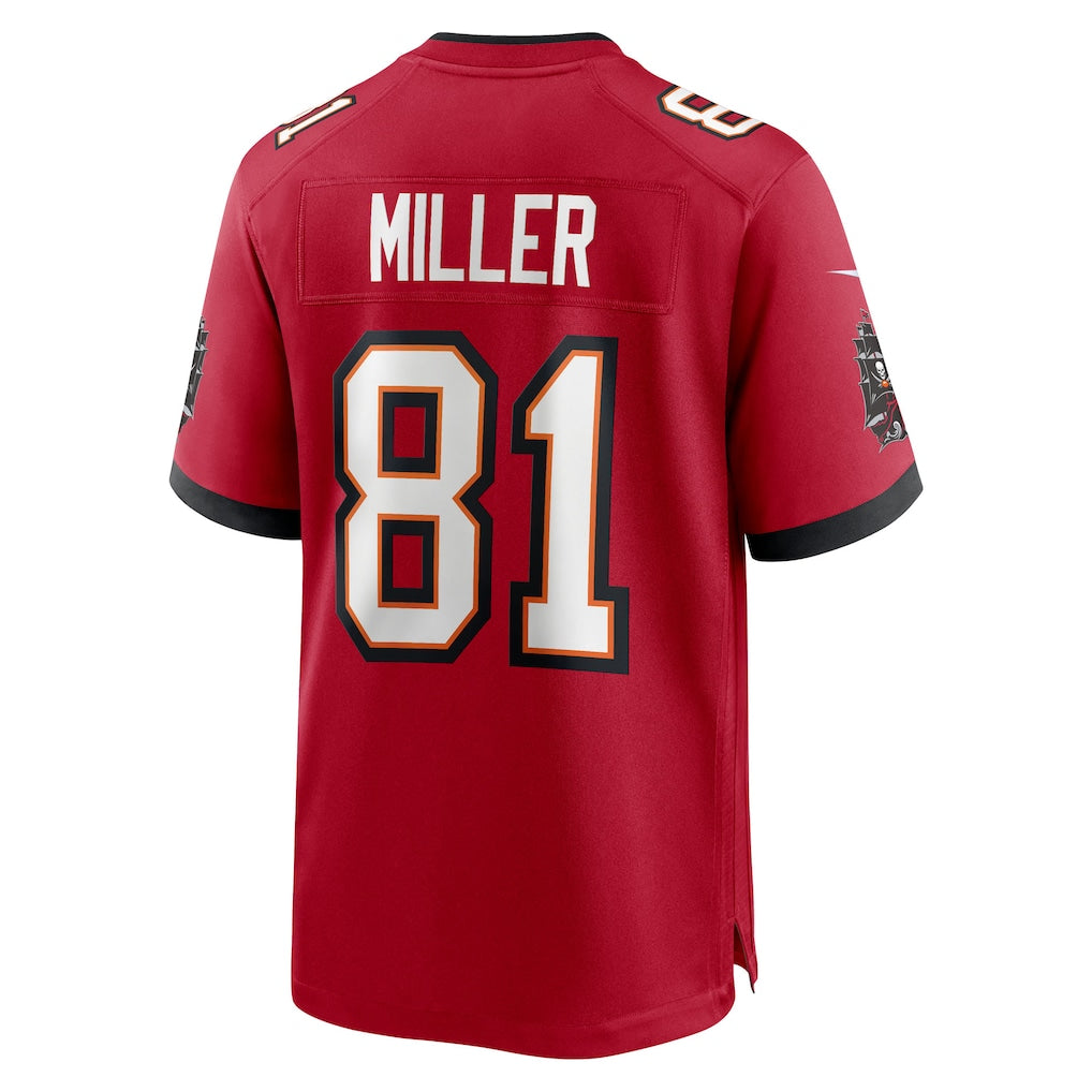 Johmsee TB.Buccaneers #81 Ryan Miller Red Team Game Jersey