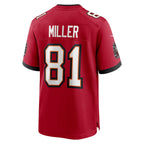 Johmsee TB.Buccaneers #81 Ryan Miller Red Team Game Jersey