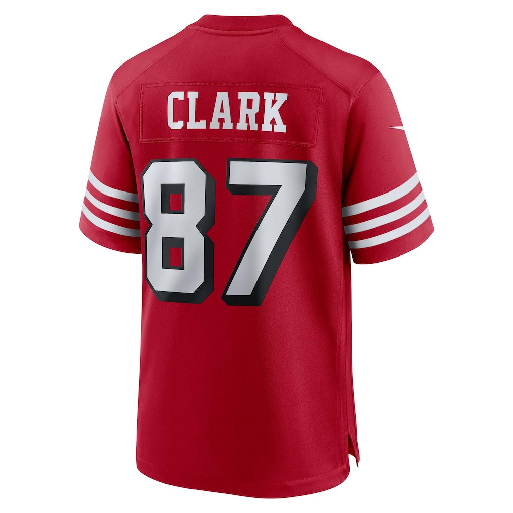 Johmsee SF.49ers #87 Dwight Clark Scarlet Retired Player Alternate Game Jersey