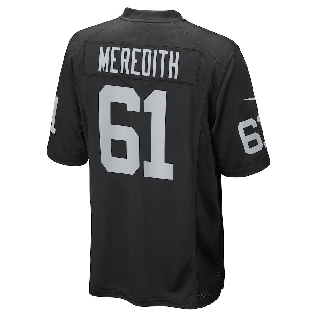 Johmsee LV.Raiders #61 Jordan Meredith Black Game Player Jersey