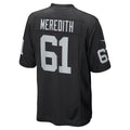 Johmsee LV.Raiders #61 Jordan Meredith Black Game Player Jersey
