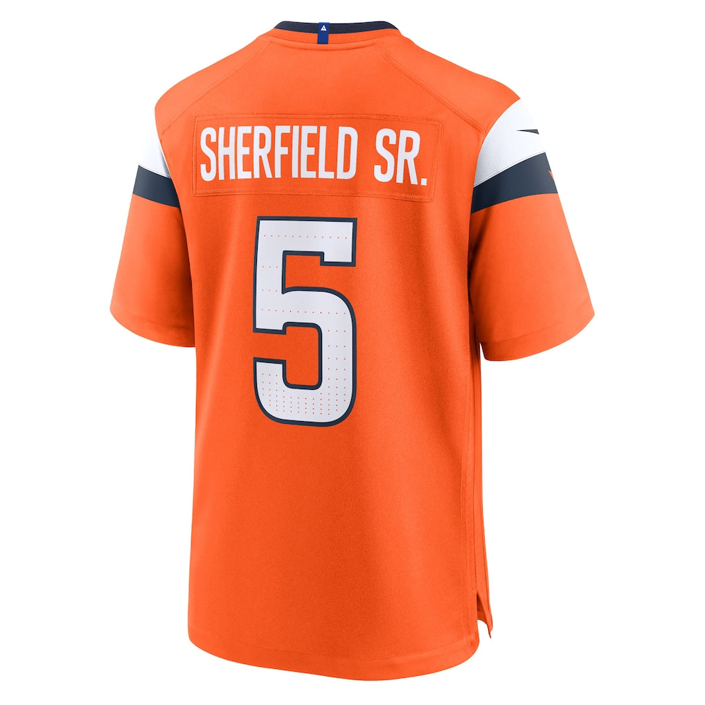Johmsee D.Broncos #5 Trent Sherfield Sr. Orange Team Game Jersey