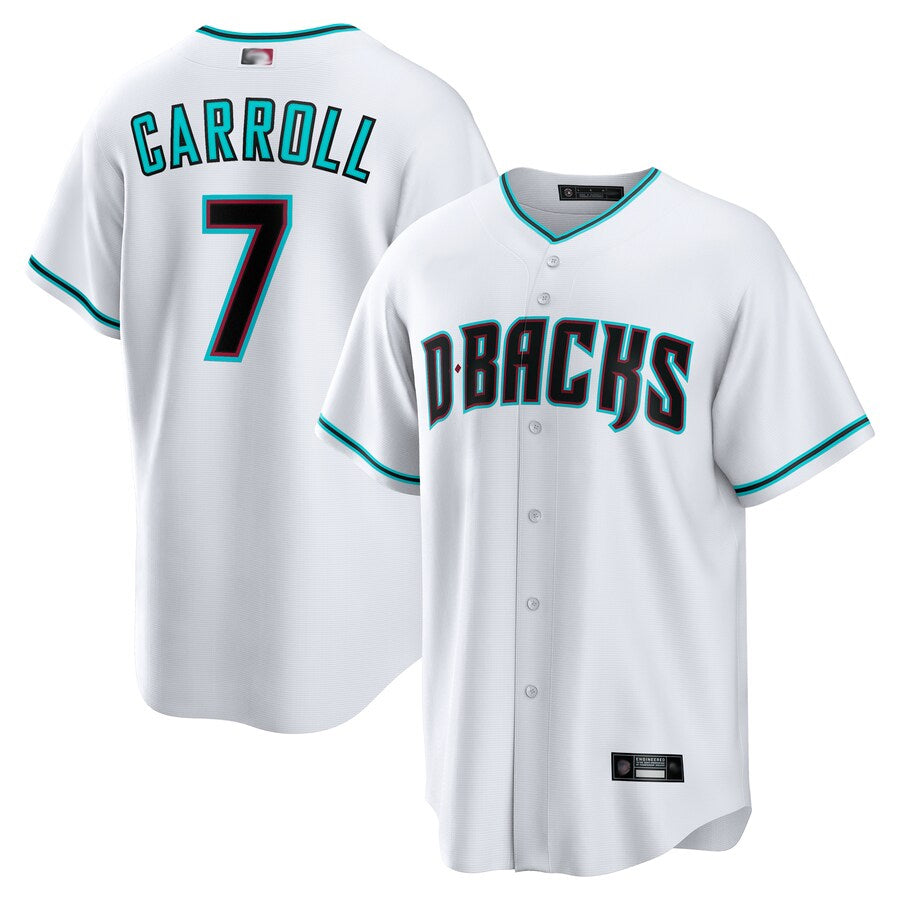 Johmsee A.Diamondbacks #7 Corbin Carroll Player White Replica Personalized Stitched Jerseys
