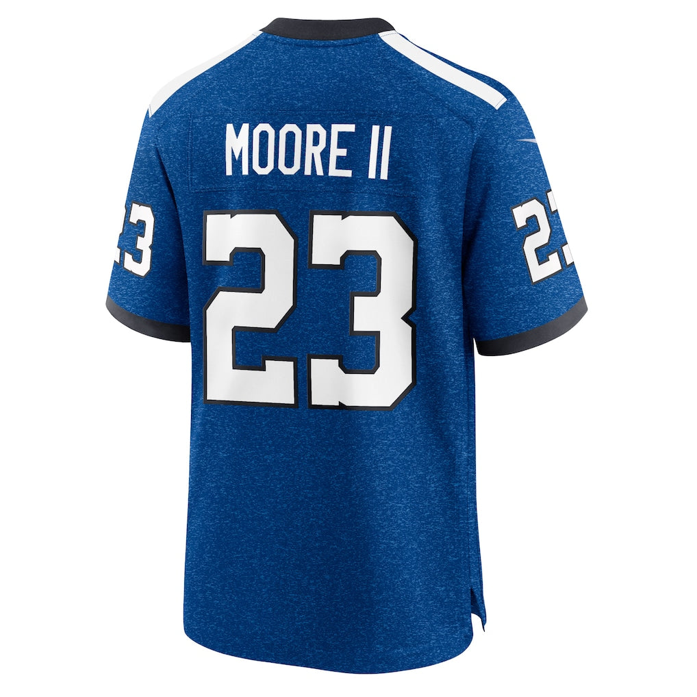 Johmsee IN.Colts #23 Kenny Moore II Royal Indiana Nights Alternate Game Jersey