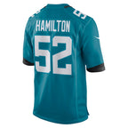 Johmsee J.Jaguars #52 DaVon Hamilton Teal Team Game Jersey