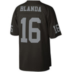 Johmsee LV.Raiders #16 George Blanda Mitchell & Ness Black Legacy Replica Jersey