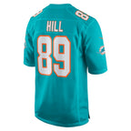 Johmsee M.Dolphins #89 Julian Hill Aqua Game Jersey