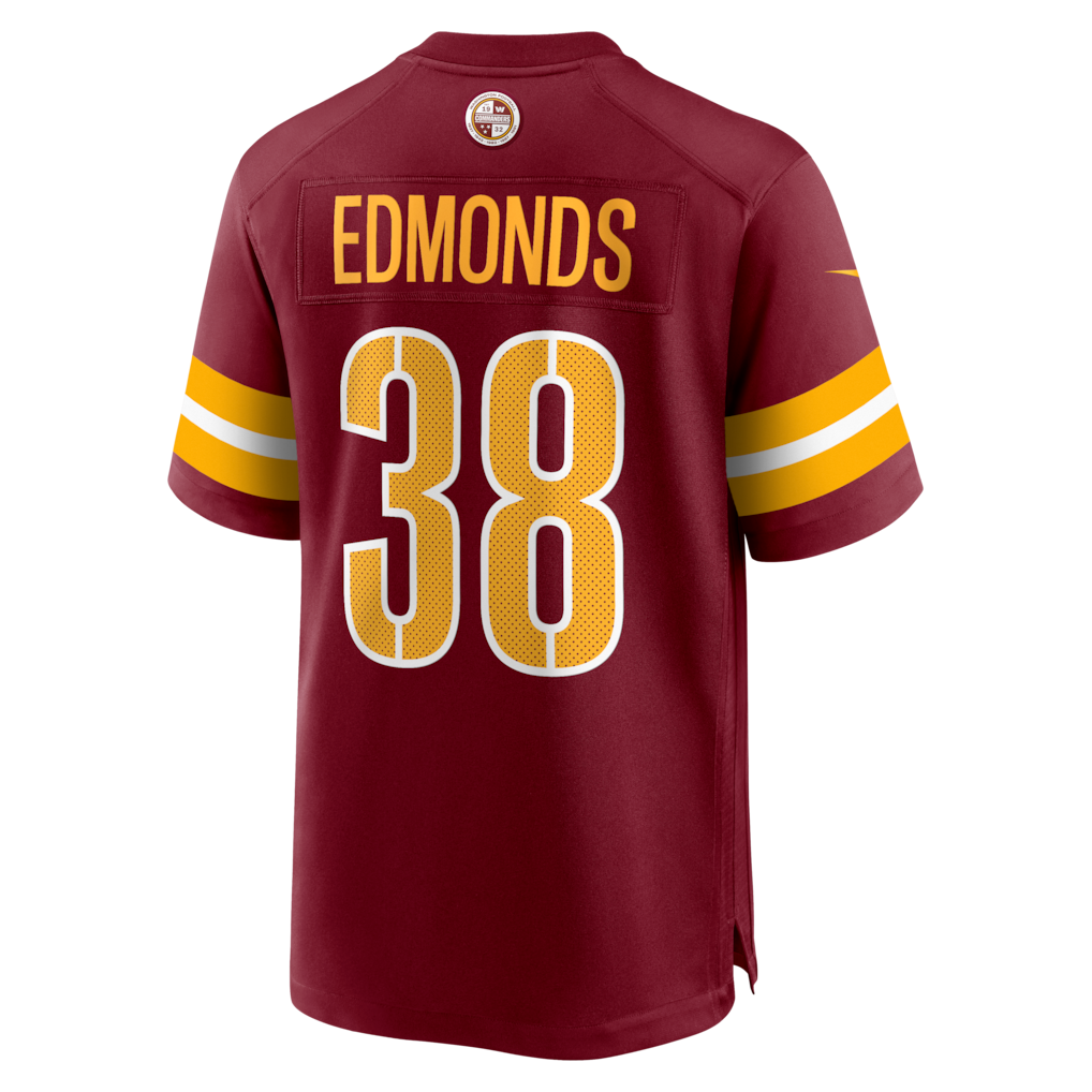 Johmsee W.Commanders #38 Chase Edmonds Burgundy Team Game Jersey