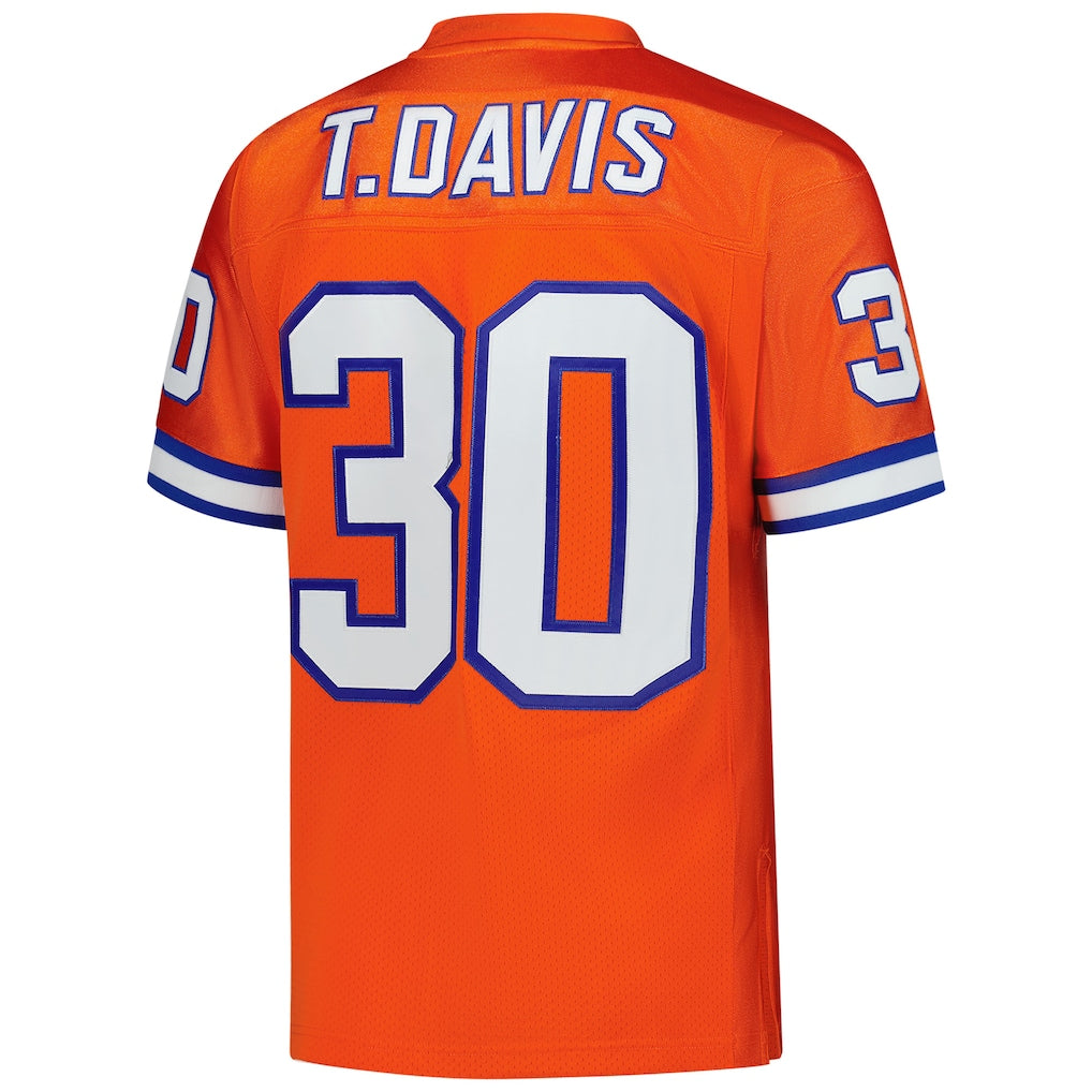 Johmsee D.Broncos #30 Terrell Davis Mitchell & Ness Orange 1995 Authentic Throwback Retired Player Jersey