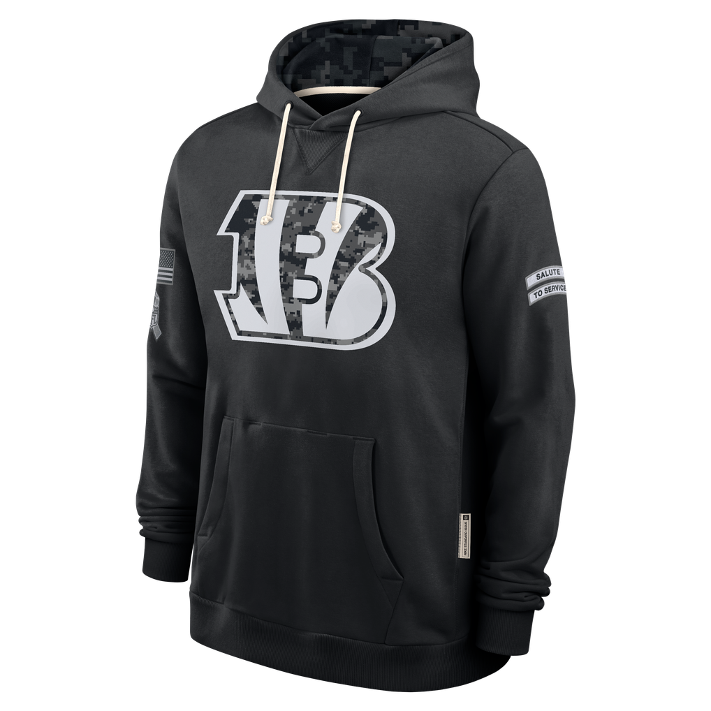 Johmsee C.Bengals Black 2026 Salute to Service Sideline Dri-FIT Pullover Hoodie Jerseys