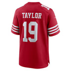 Johmsee SF.49ers #19 Trent Taylor Scarlet Team Game Jersey