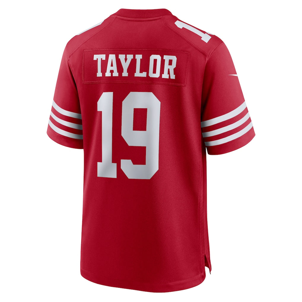 Johmsee SF.49ers #19 Trent Taylor Scarlet Team Game Jersey