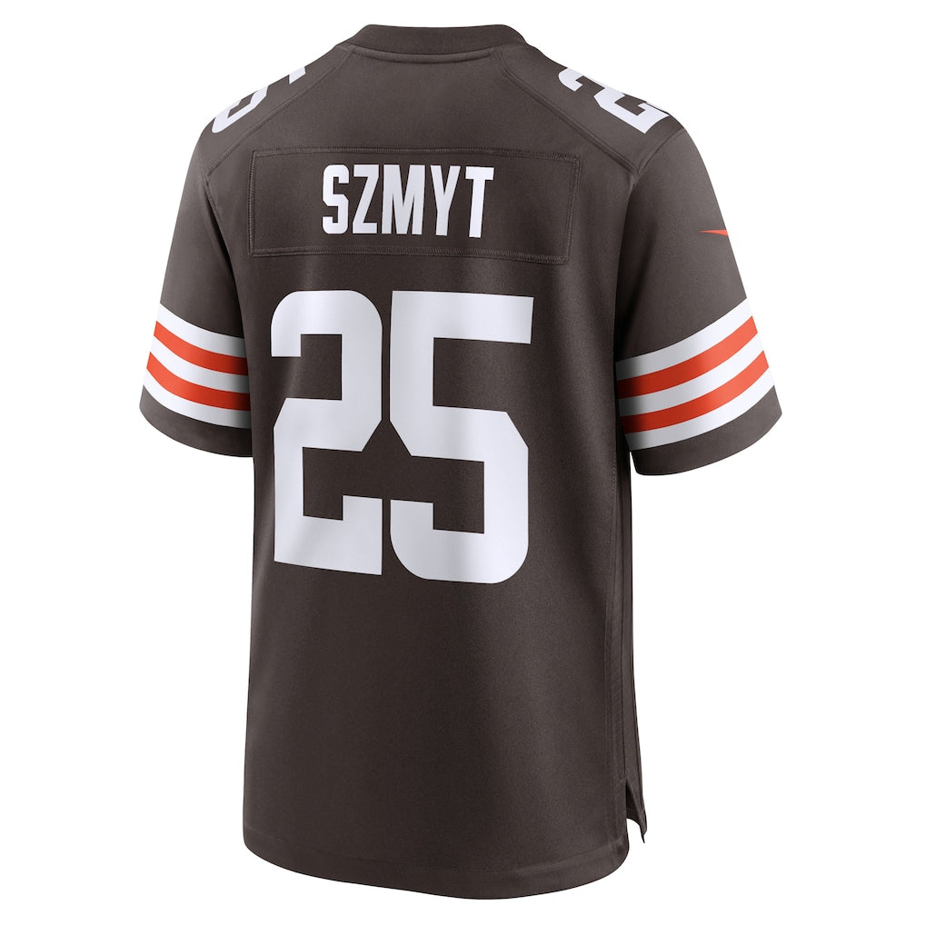 Johmsee C.Browns #25 Andre Szmyt Brown Team Game Jersey