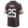 Johmsee C.Browns #25 Andre Szmyt Brown Team Game Jersey