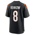 Johmsee C.Bengals #8 Ryan Rehkow Black Game Jersey