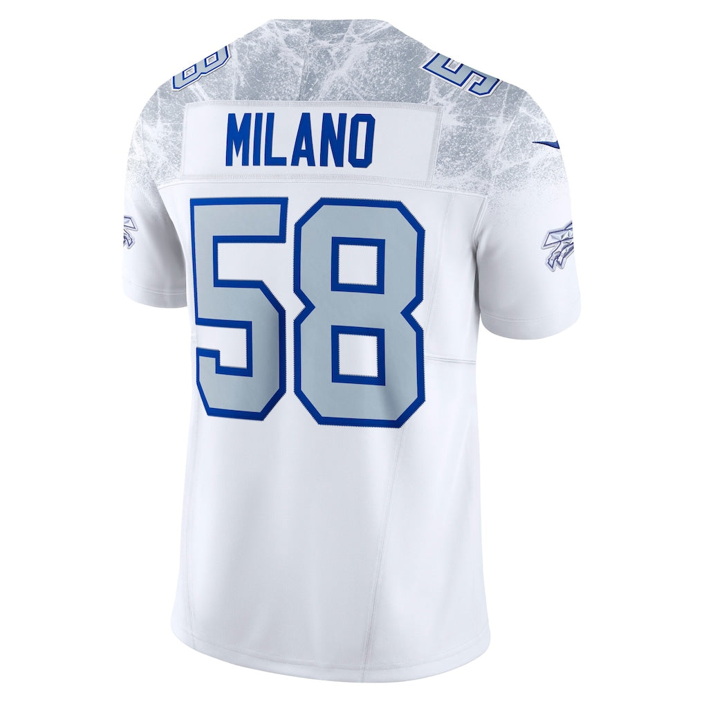 Johmsee B.Bills #58 Matt Milano White 2025 Rivalries Collection Limited Jersey