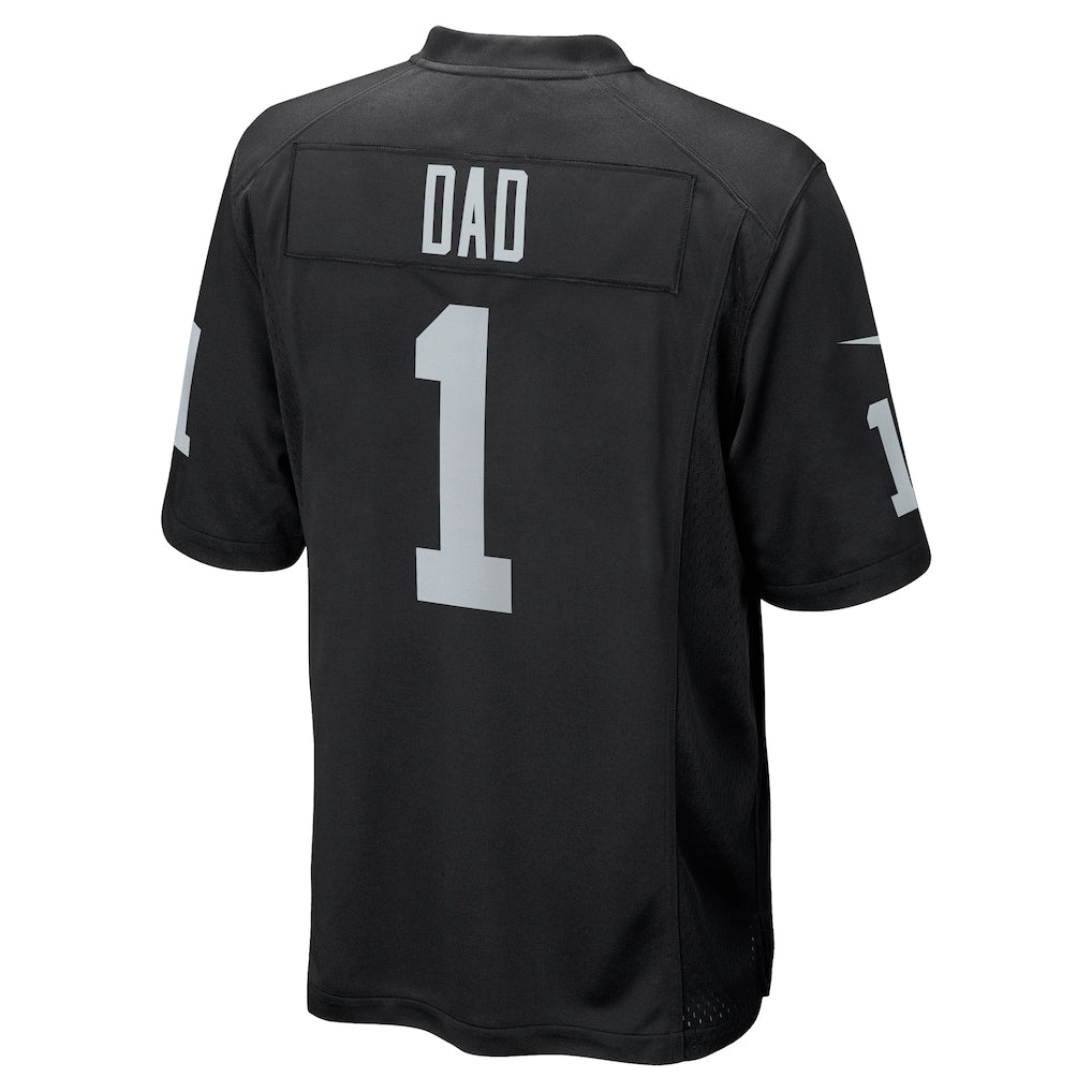 Johmsee LV.Raiders #1 Dad Black Game Jersey