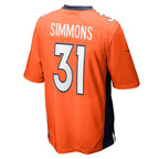 Johmsee D.Broncos #31 Justin Simmons Orange Game Jersey
