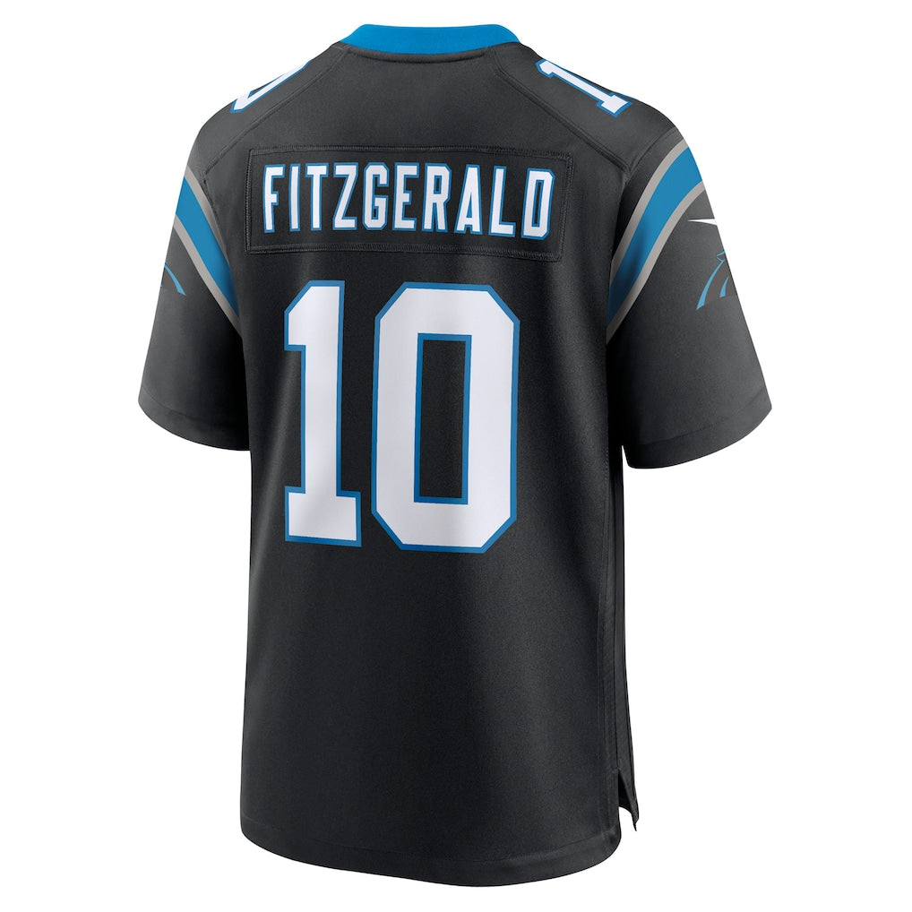 Johmsee C.Panthers #10 Ryan Fitzgerald Black Team Game Jersey