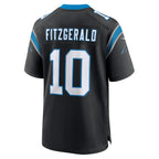 Johmsee C.Panthers #10 Ryan Fitzgerald Black Team Game Jersey