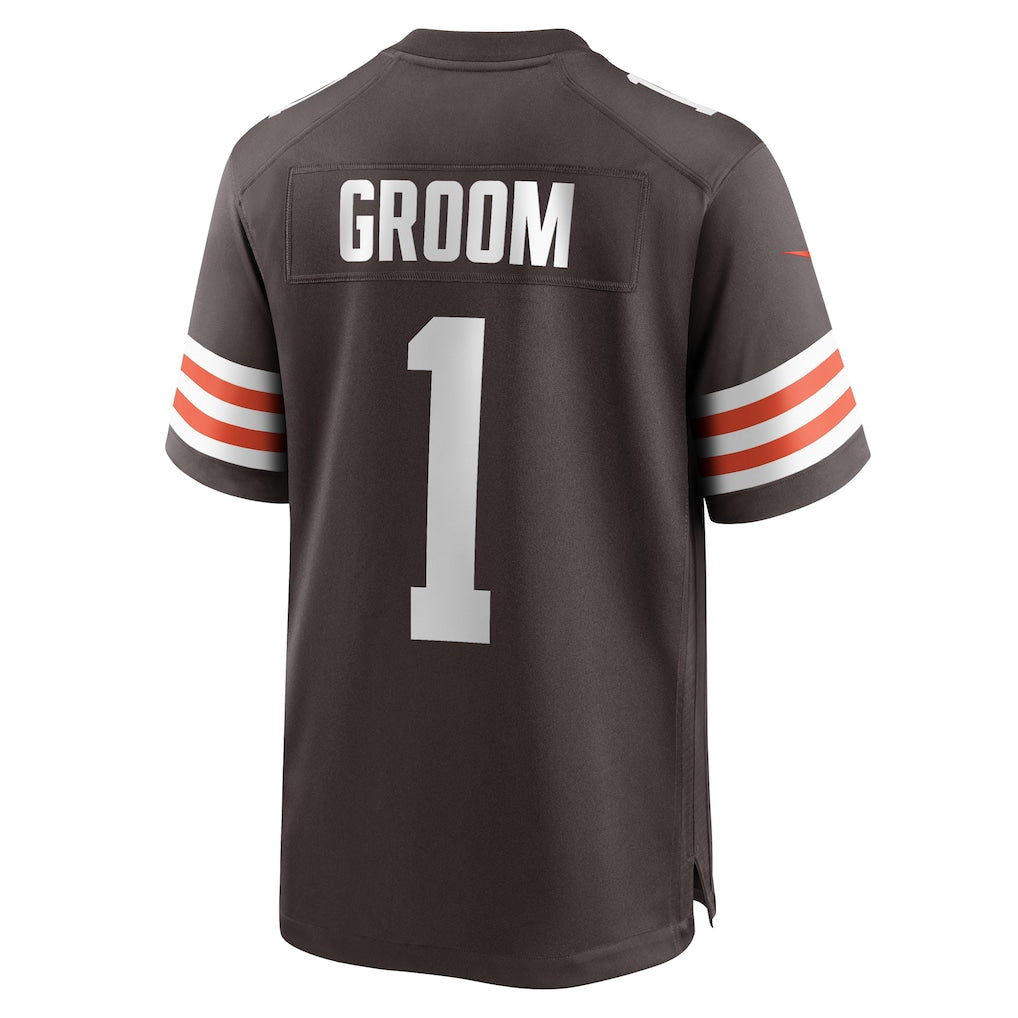 Johmsee C.Browns #1 Groom Brown Game Jersey